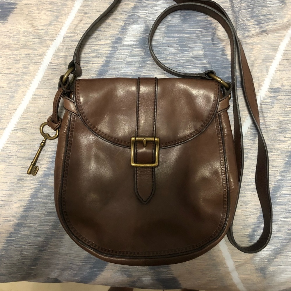 Fossil Vintage brown leather Crossbody